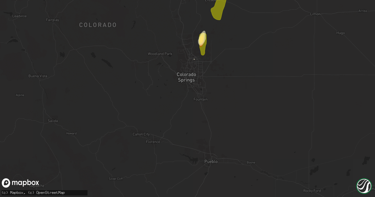 Hail map in Colorado Springs, CO on May 7, 2016