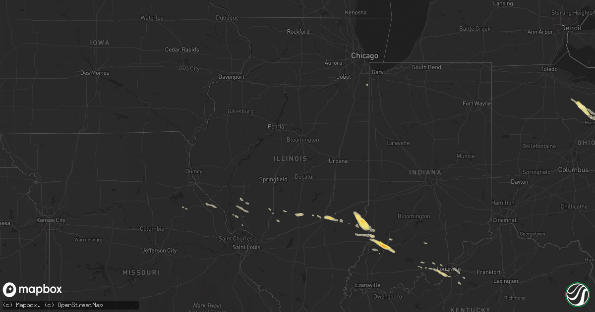 Hail map in Illinois on May 7, 2016