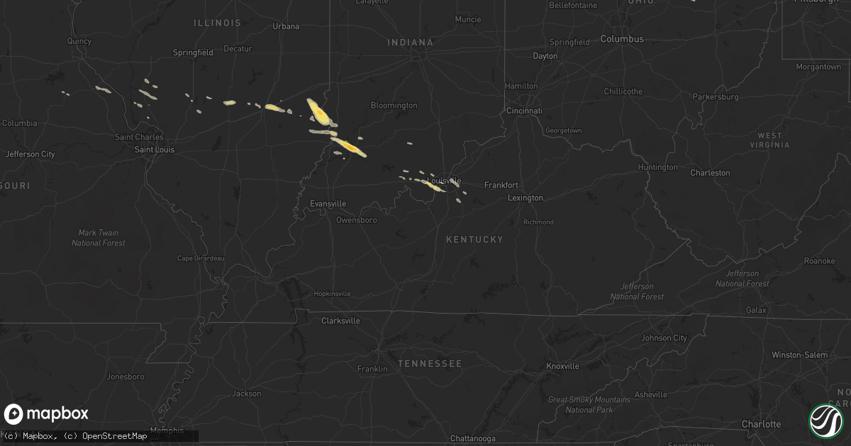 Hail map in Kentucky on May 7, 2016