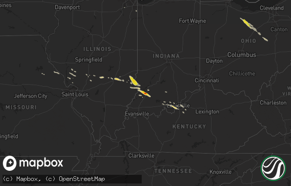 Hail map preview on 05-07-2016