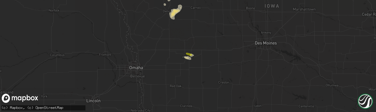 Hail map in Atlantic, IA on May 7, 2017