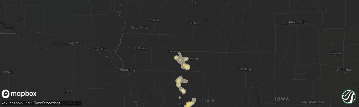 Hail map in Aurelia, IA on May 7, 2017