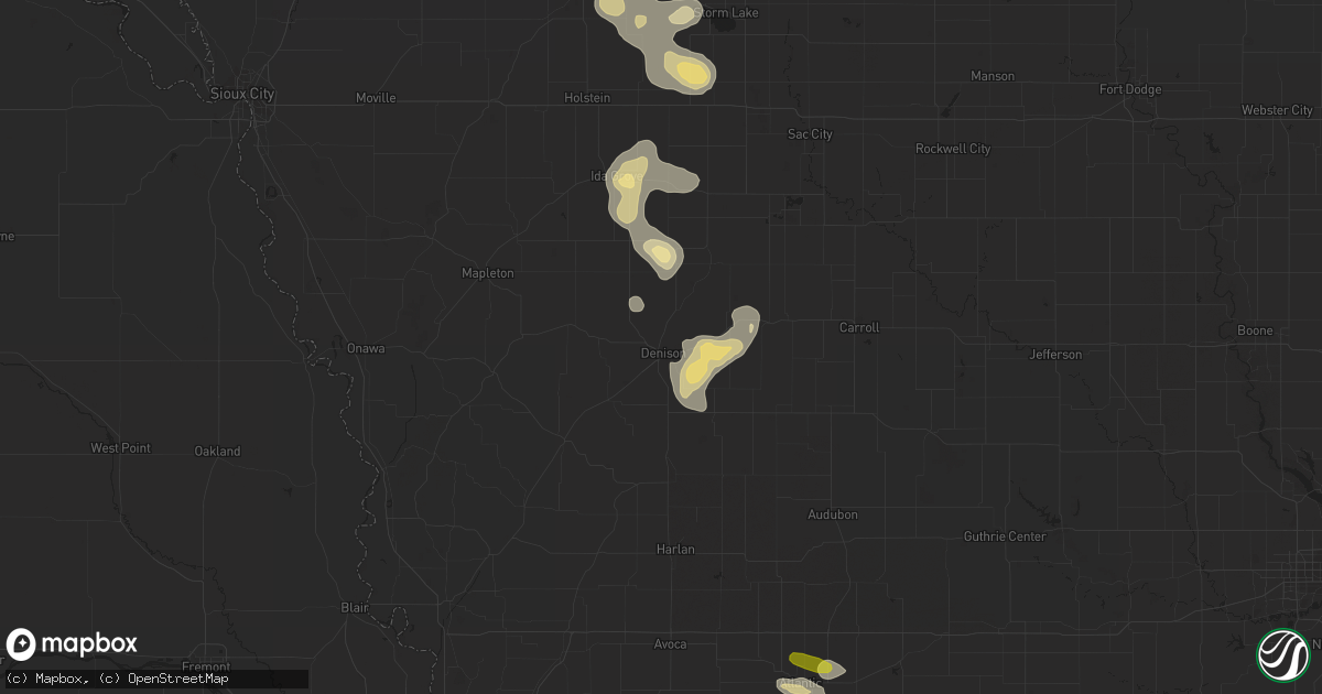 Hail map in Denison, IA on May 7, 2017