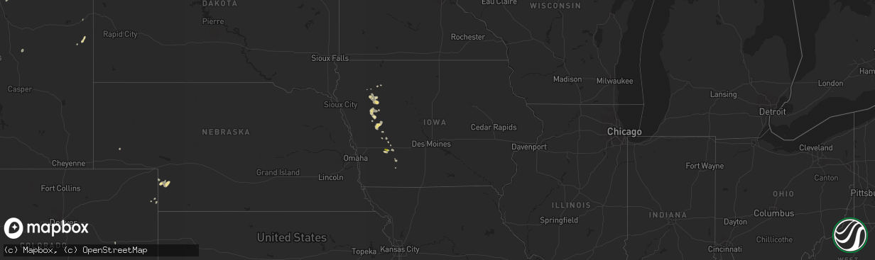 Hail map in Iowa on May 7, 2017