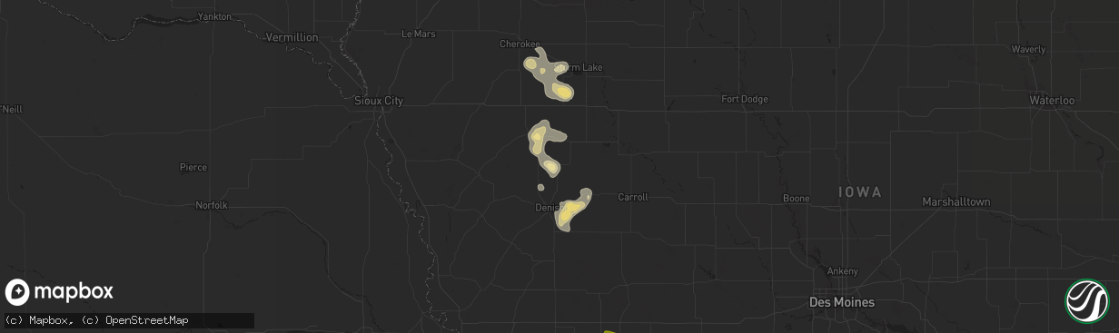 Hail map in Kiron, IA on May 7, 2017