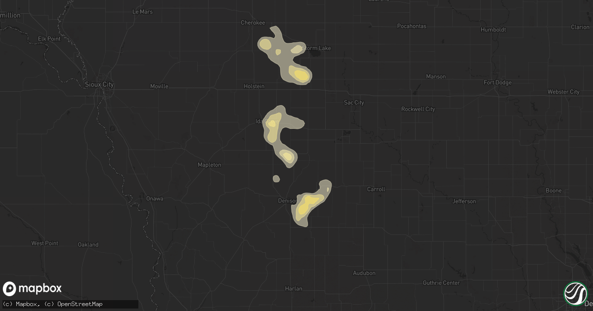 Hail map in Kiron, IA on May 7, 2017
