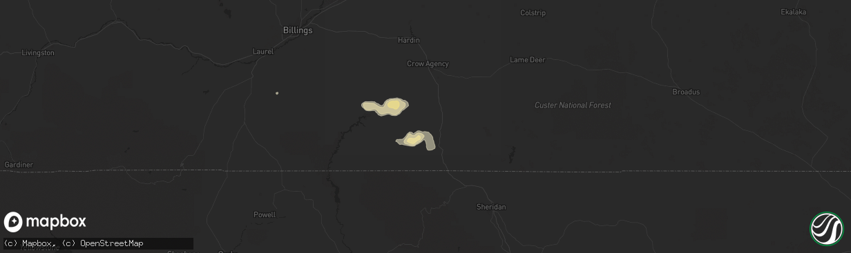 Hail map in Lodge Grass, MT on May 7, 2017