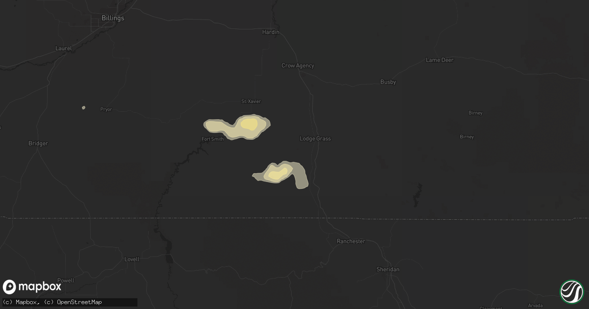 Hail map in Lodge Grass, MT on May 7, 2017