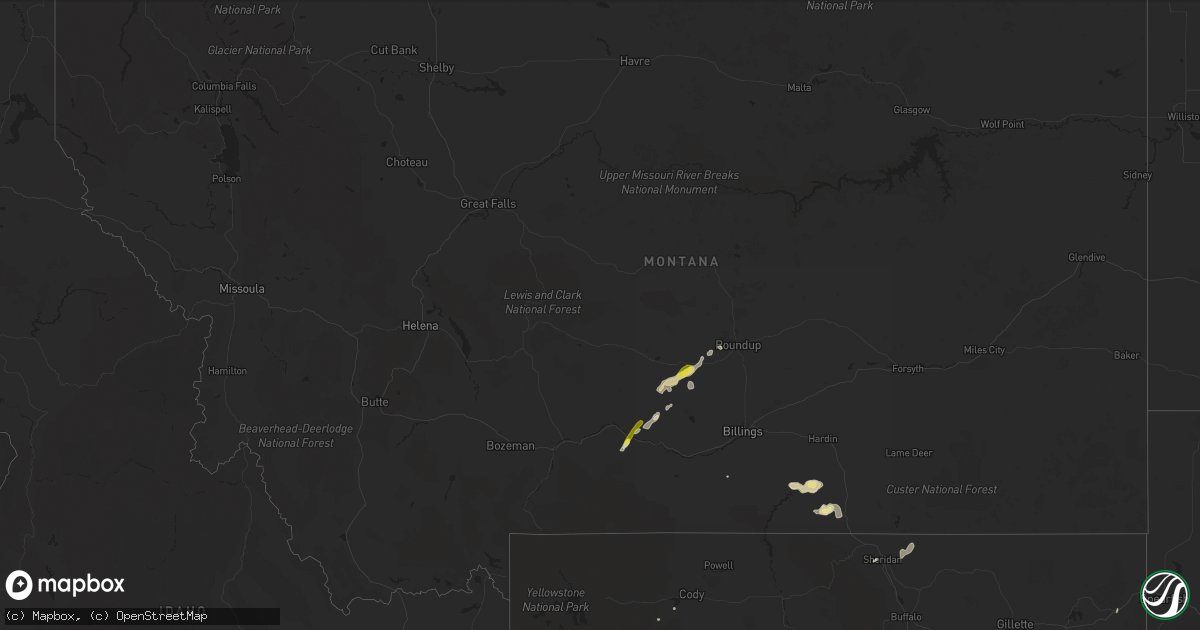 Hail map in Montana on May 7, 2017