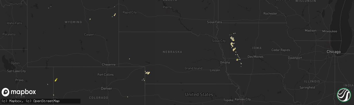 Hail map in Nebraska on May 7, 2017