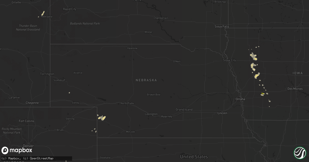 Hail map in Nebraska on May 7, 2017