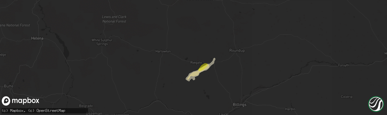 Hail map in Ryegate, MT on May 7, 2017