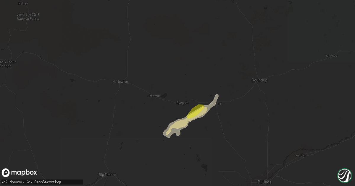 Hail map in Ryegate, MT on May 7, 2017