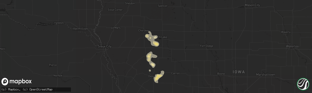 Hail map in Schaller, IA on May 7, 2017