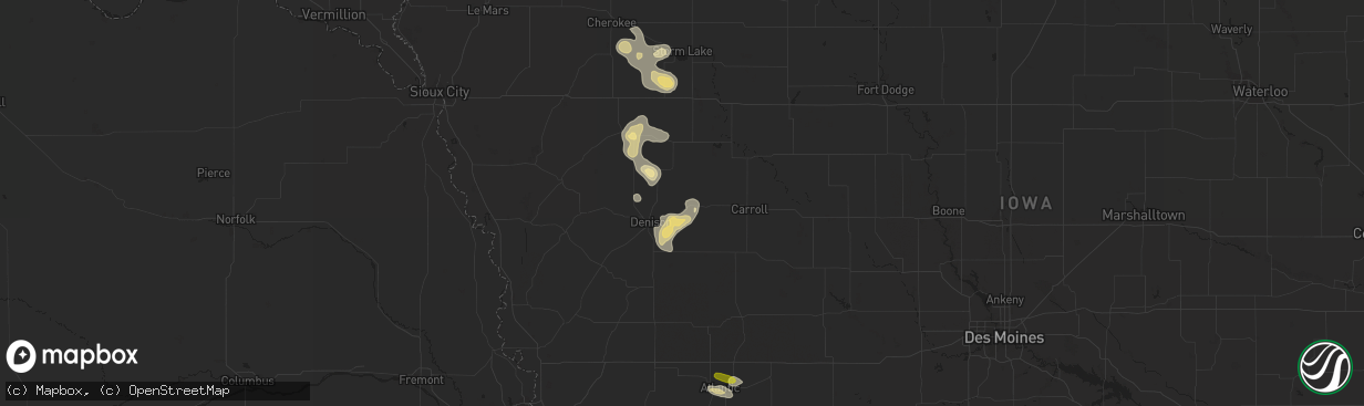 Hail map in Vail, IA on May 7, 2017