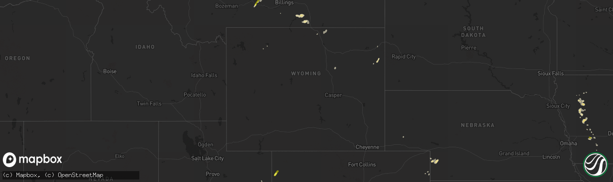 Hail map in Wyoming on May 7, 2017