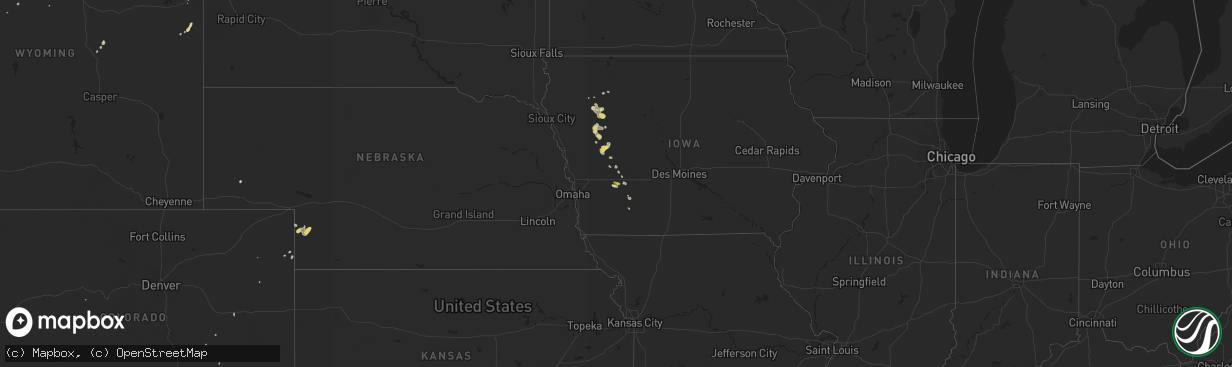 Hail map on May 7, 2017