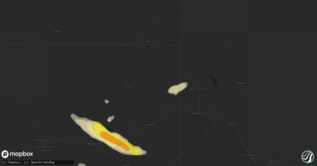 Hail map in Aladdin, WY on May 7, 2018
