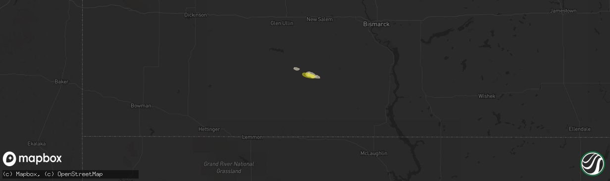 Hail map in Carson, ND on May 7, 2018