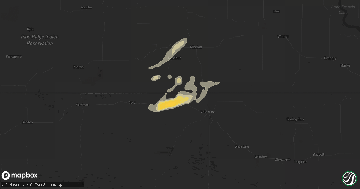 Hail map in Crookston, NE on May 7, 2018