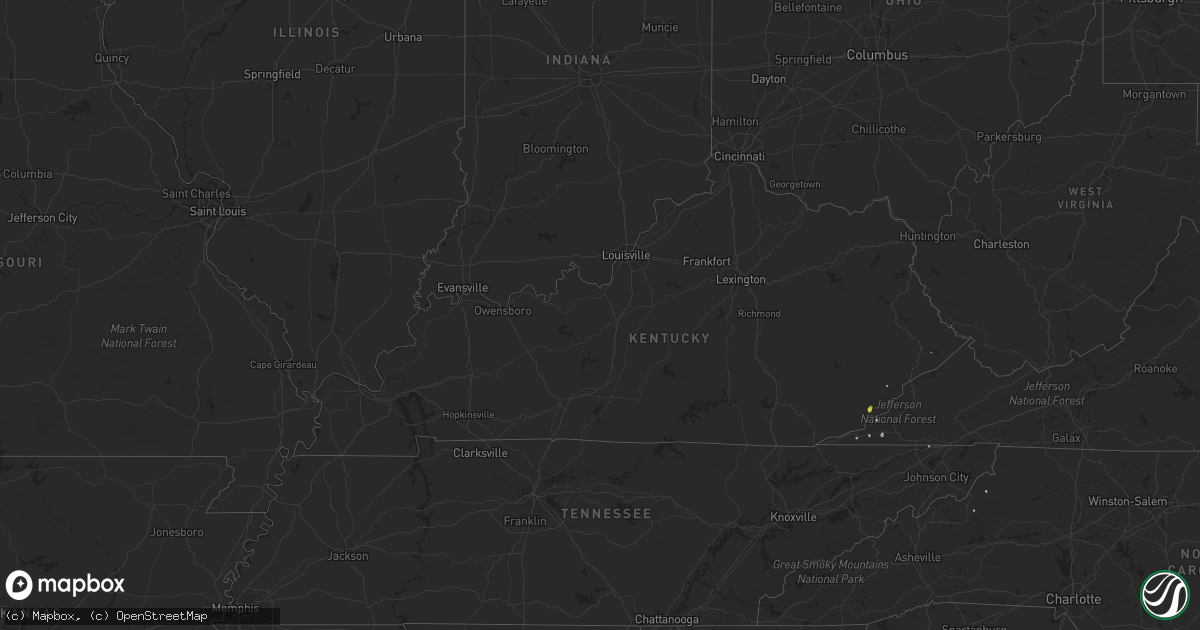 Hail map in Kentucky on May 7, 2018
