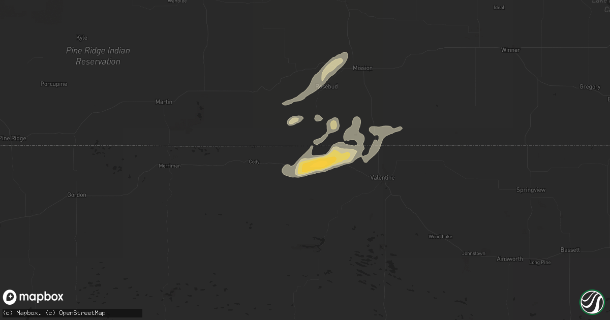 Hail map in Kilgore, NE on May 7, 2018