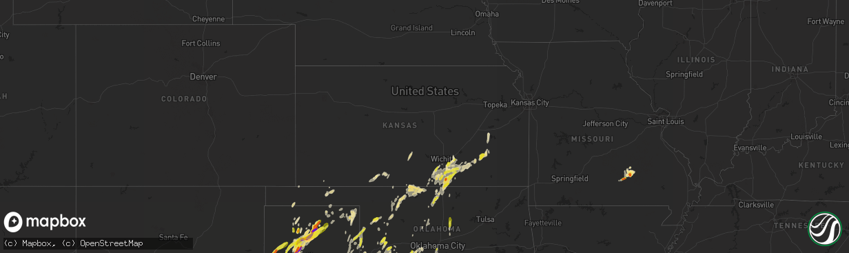 Hail map in Kansas on May 7, 2019