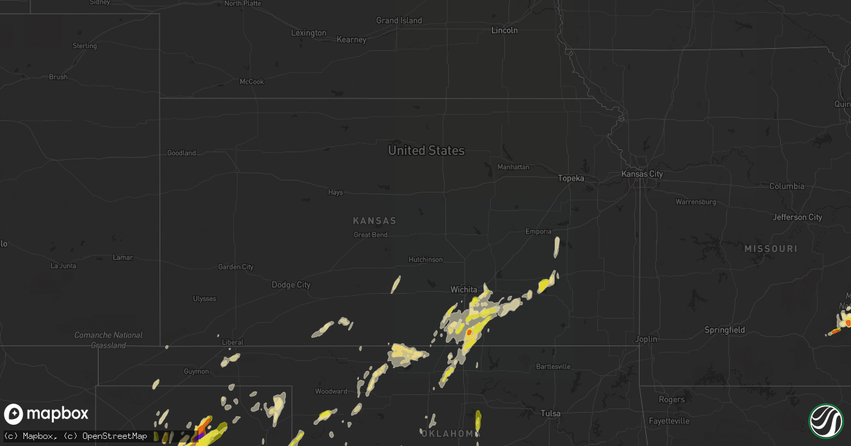 Hail map in Kansas on May 7, 2019