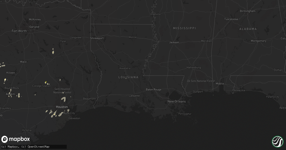 Hail map in Louisiana on May 7, 2019