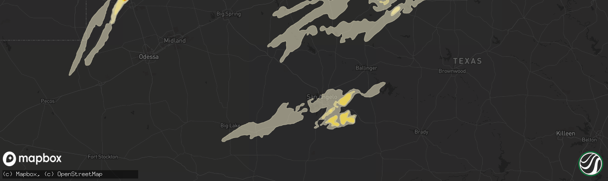 Hail map in San Angelo, TX on May 7, 2019