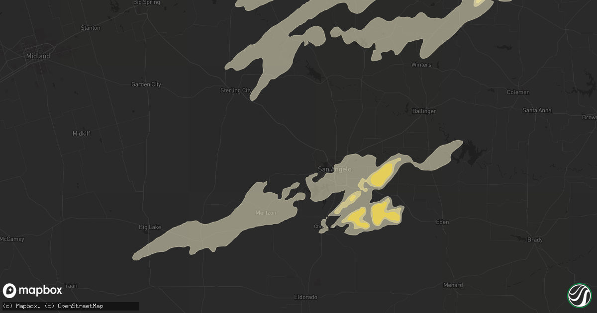 Hail map in San Angelo, TX on May 7, 2019