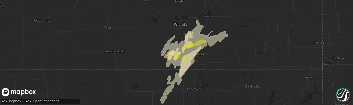 Hail map in Wellington, KS on May 7, 2019