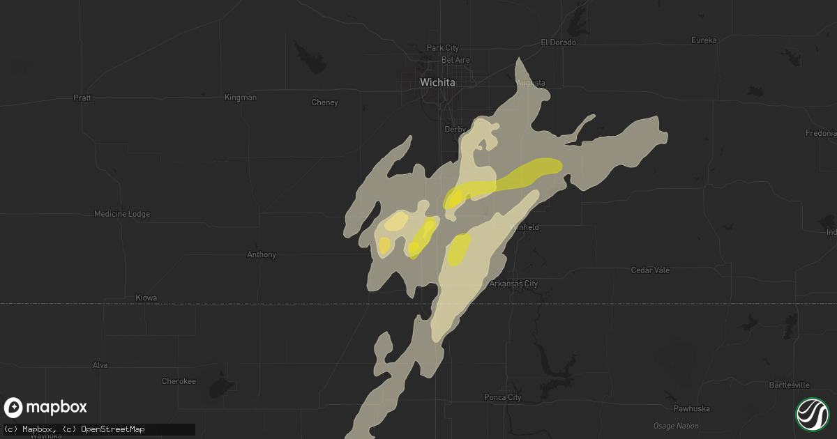 Hail map in Wellington, KS on May 7, 2019