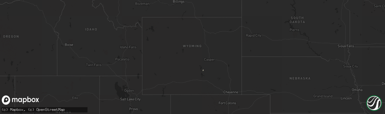 Hail map in Wyoming on May 7, 2019