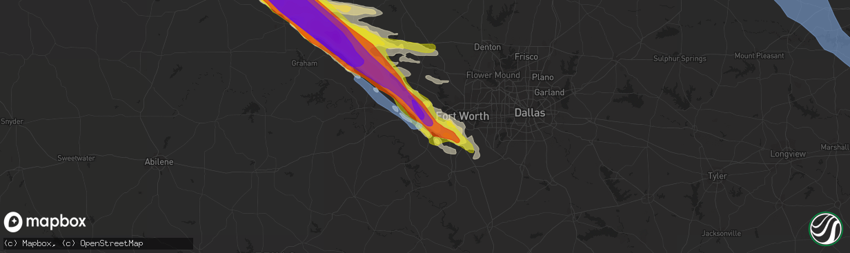 Hail map in Aledo, TX on May 7, 2020