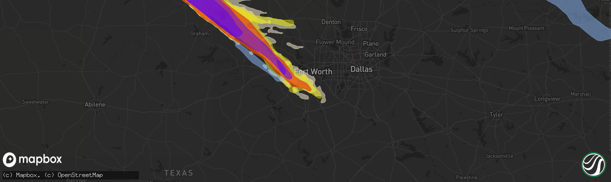 Hail map in Crowley, TX on May 7, 2020