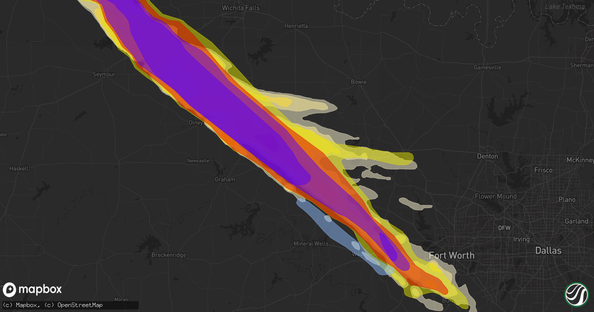 Hail map in Jacksboro, TX on May 7, 2020