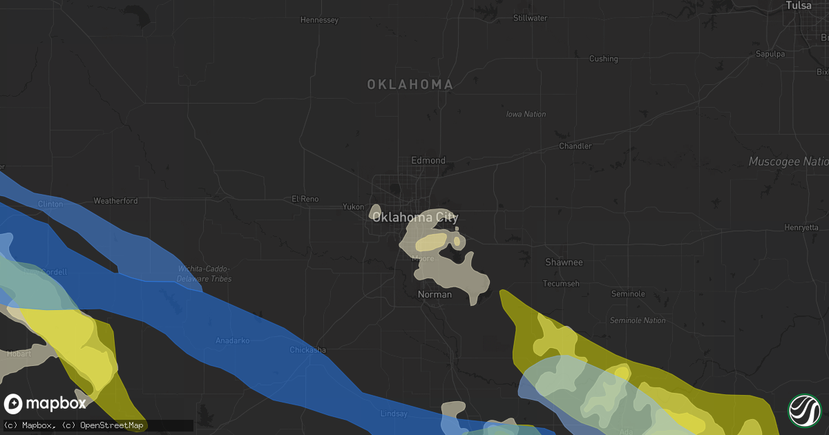 Hail map in Oklahoma City, OK on May 7, 2020