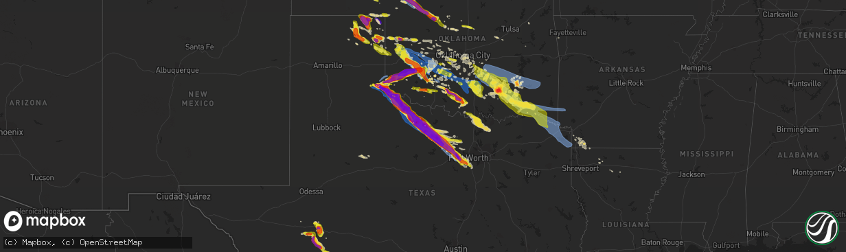 Hail map on May 7, 2020