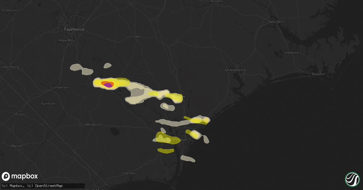 Hail map in Burgaw, NC on May 7, 2021