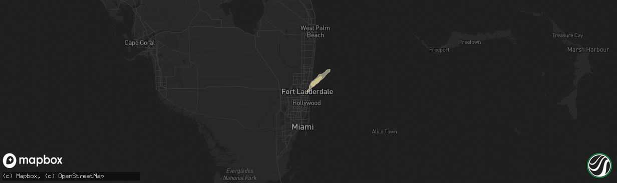 Hail map in Fort Lauderdale, FL on May 7, 2021