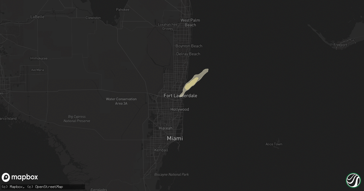 Hail map in Fort Lauderdale, FL on May 7, 2021