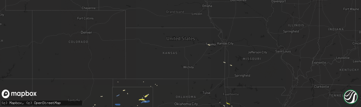 Hail map in Kansas on May 7, 2021