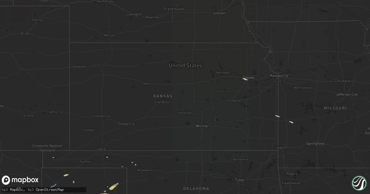 Hail map in Kansas on May 7, 2021