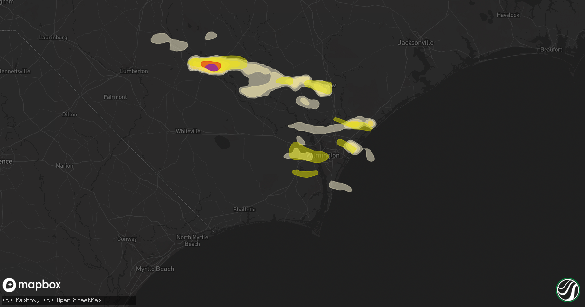 Hail map in Leland, NC on May 7, 2021