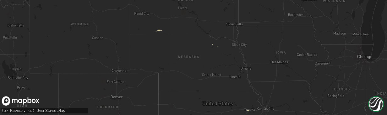 Hail map in Nebraska on May 7, 2021