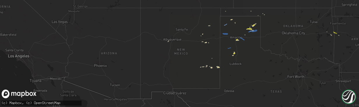 Hail map in New Mexico on May 7, 2021