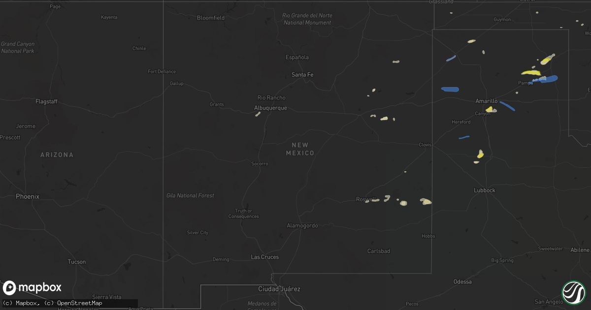 Hail map in New Mexico on May 7, 2021