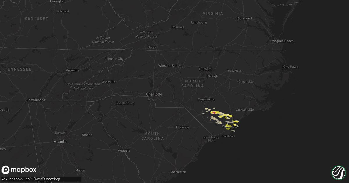 Hail map in North Carolina on May 7, 2021