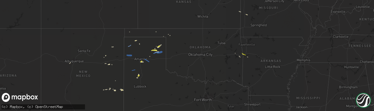 Hail map in Oklahoma on May 7, 2021